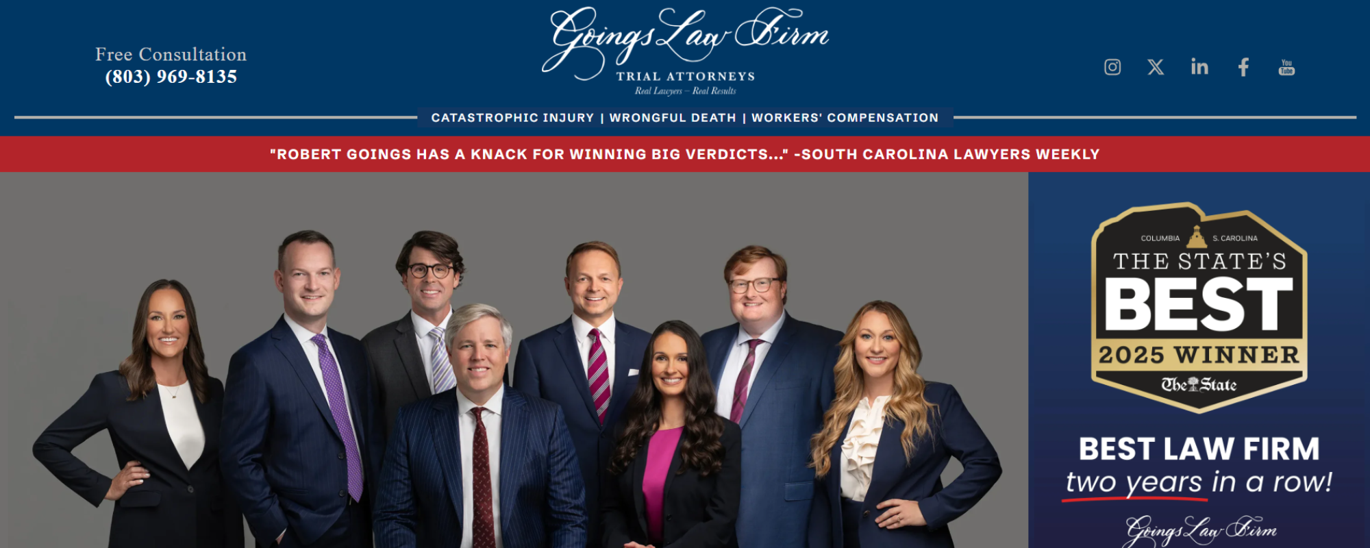Truck Accident Law Firm in South Carolina, Goins Law Firm group attorneys index