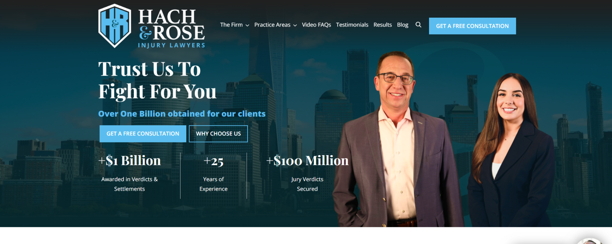 Best Personal Injury Law Firm in NYC for Maximizing Settlements, Hach & Rose personal injury law firm frontpage