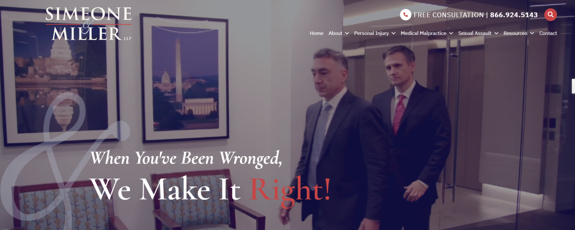 Most Trusted Wrongful Death Law Firms in Washington DC, Simeone & Miller official index page