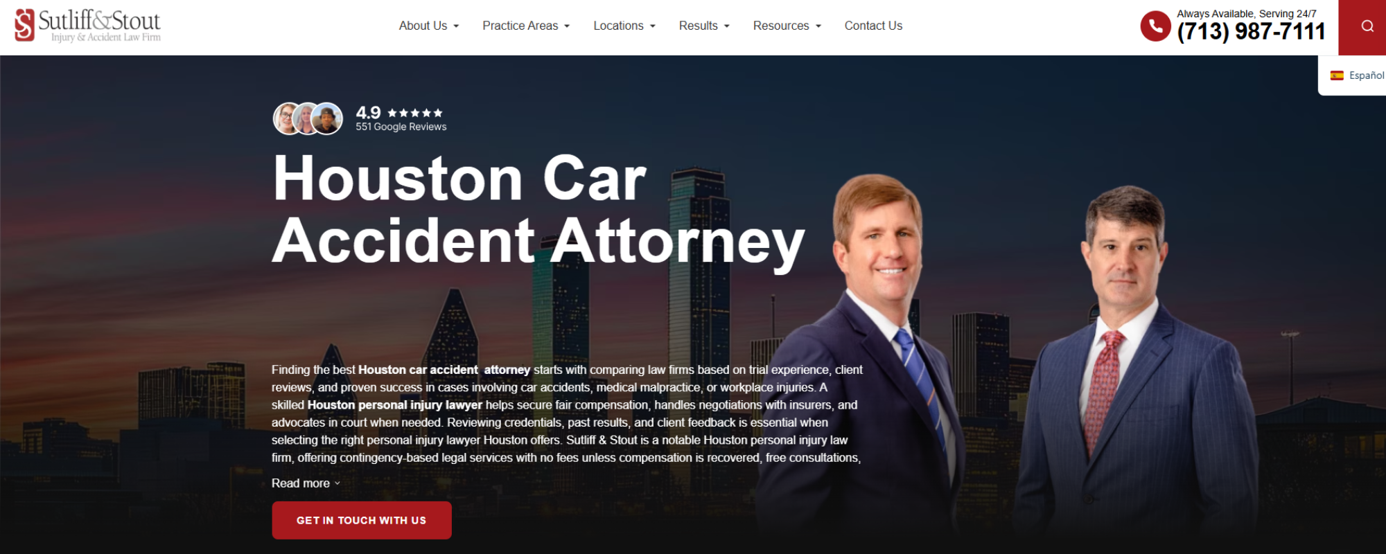 Best Car Accident Lawyer in Texas for Serious Injury Cases, Sutliff & Stout Law Firm official dashboard