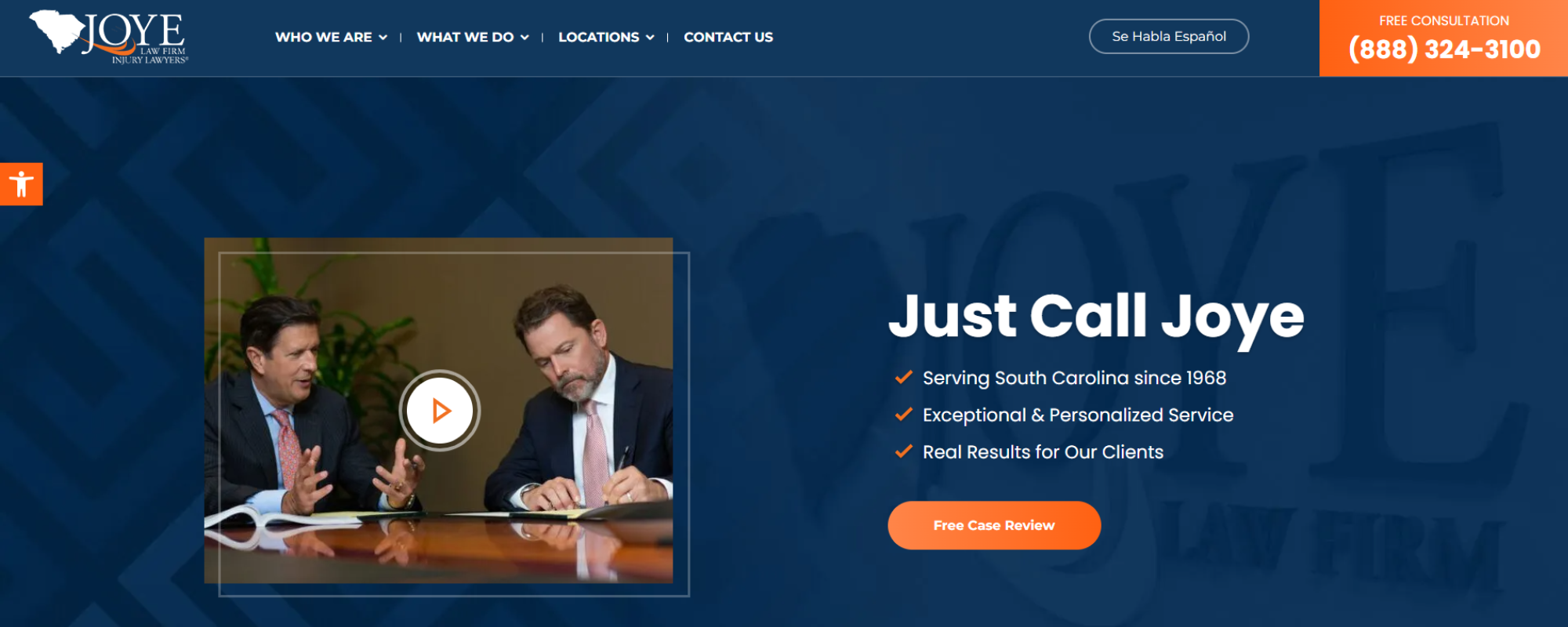 Best Car Accident Law Firm in Myrtle Beach, Joye Law Firm web frontpage