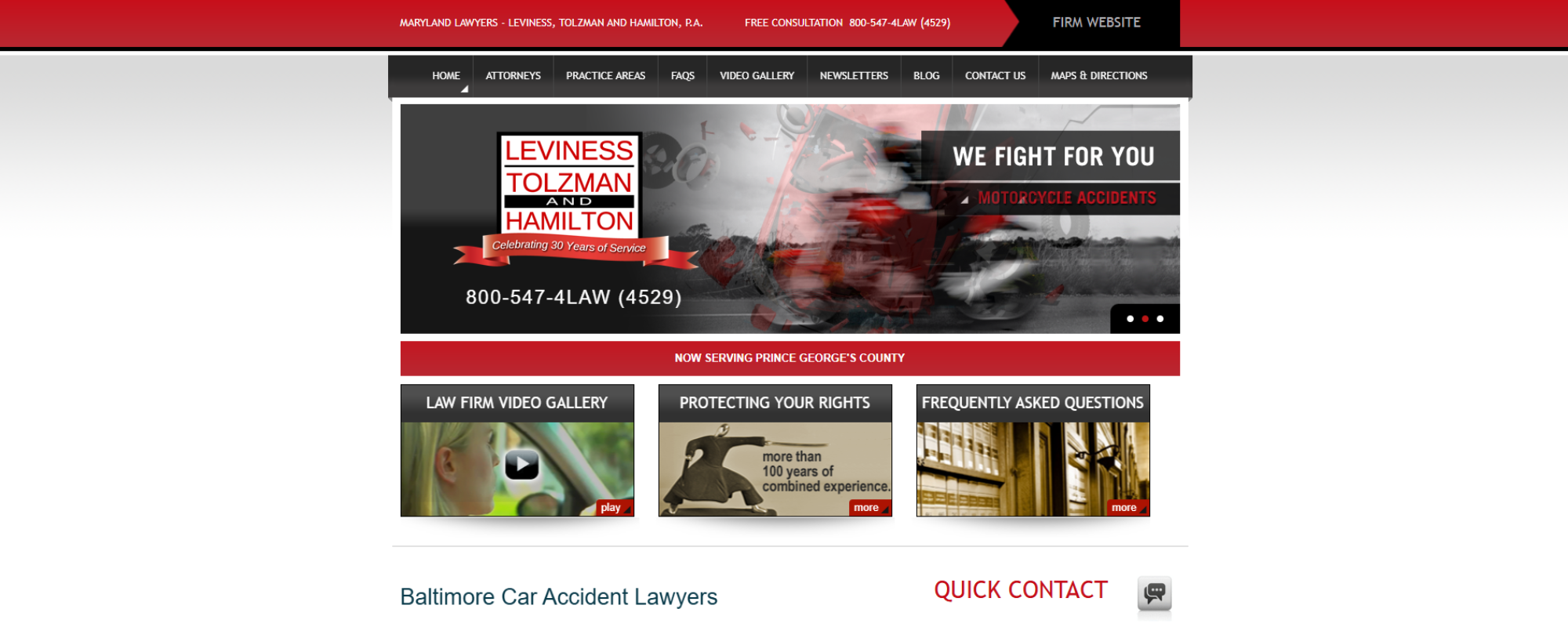 best motorcycle accident attorneys in Baltimore, LeViness, Tolzman & Hamilton