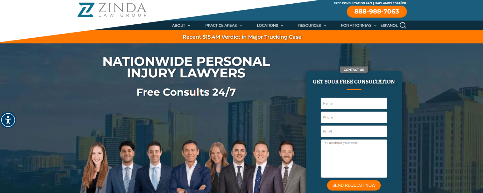 Texas personal injury law firms, Zinda Law Group index
