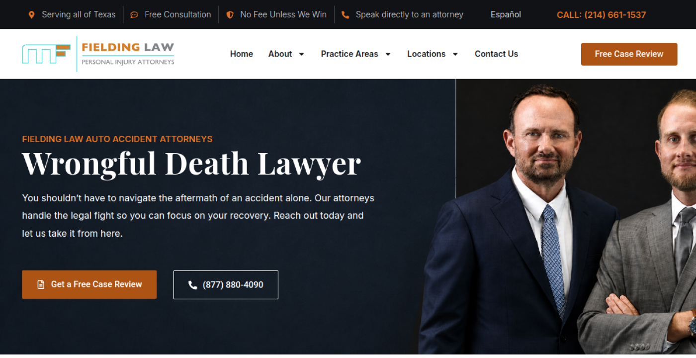 Fielding Law wrongful death lawyer page