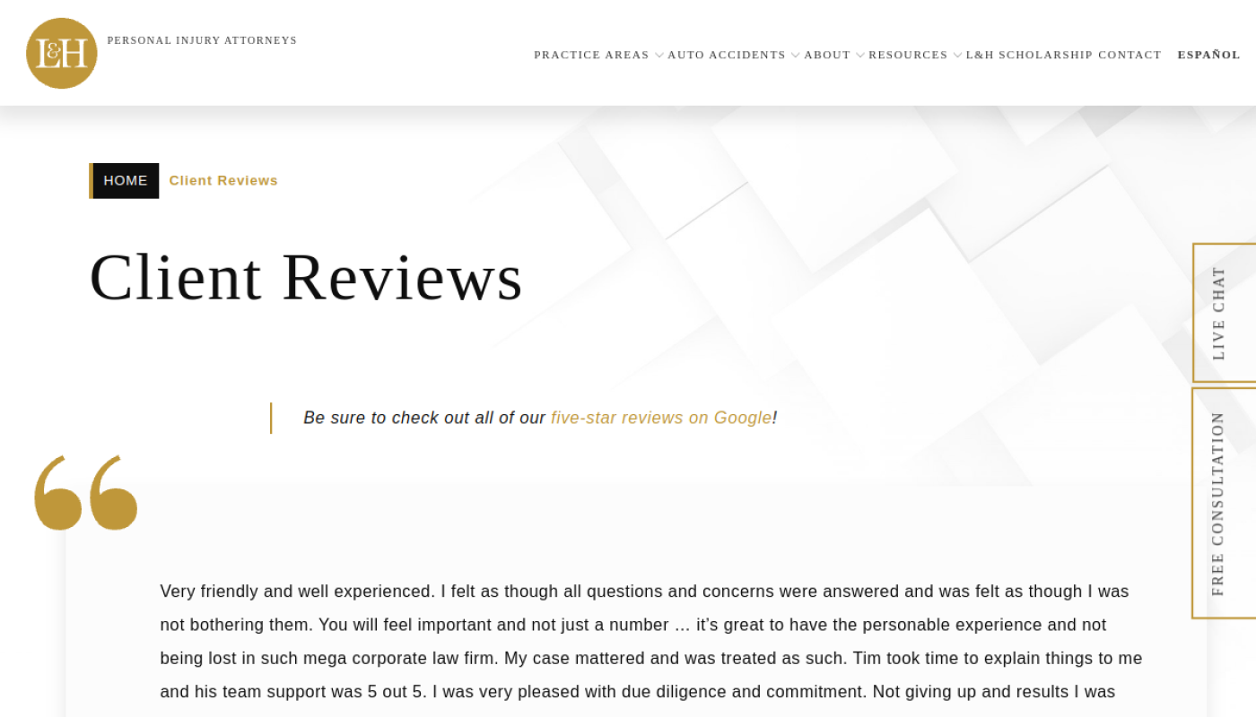 López & Humphries client reviews page