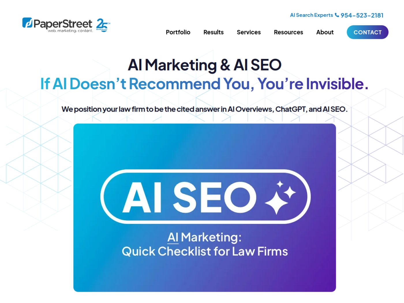 PaperStreet AI marketing and AI SEO for law firms page