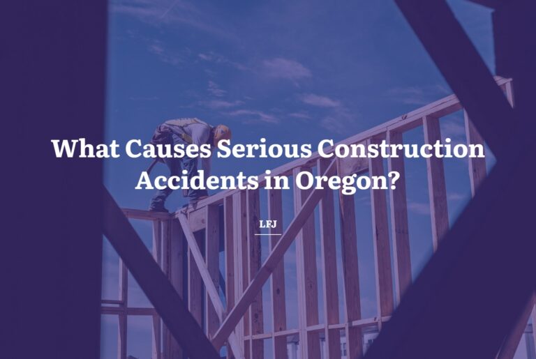 Construction worker on a wood building frame, featured image for common causes of serious construction accidents in Oregon