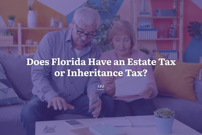 Does Florida have an estate tax or inheritance tax? Featured image with an older couple reviewing documents